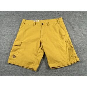 Fjallraven Karl Shorts Mens 36 Yellow Cargo Pockets Hiking Mountains PFAS Free